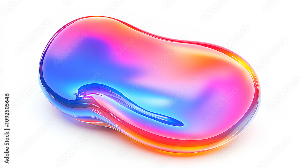 Abstract colorful gradient blob shape with a smooth and fluid form, blending vibrant hues of pink, blue, and orange, creating a modern and creative 3D look. Isolated on white background Abstract colorful gradient blob shape with a smooth and fluid form, blending vibrant hues of pink, blue, and orange, creating a modern and creative 3D look. Isolated on white background