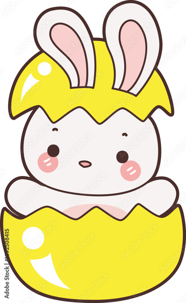 Obraz premium Cute Bunny stock illustration. Funny bunny for sticker elements. 