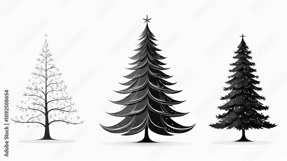 Fototapeta premium christmas tree isolated on white background