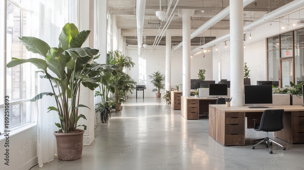 Eco Friendly Office Design with Recycled Furniture and Plants Eco Friendly Office Design with Recycled Furniture and Plants