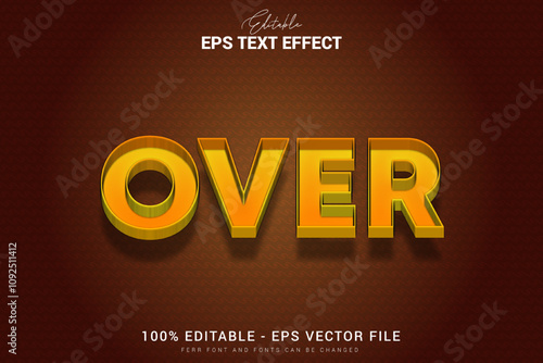 Over 3d text effect file editeble