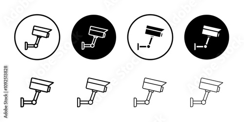 Cctv icon linear logo isolated