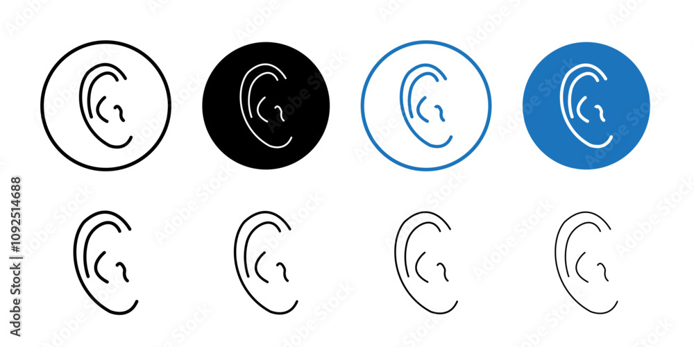 Ear icon linear logo isolated Ear icon linear logo isolated