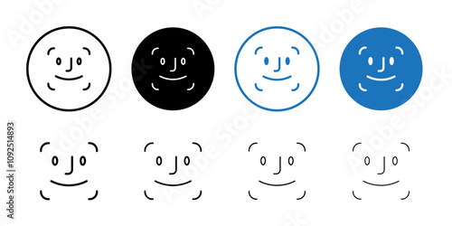 Face id icon linear logo isolated