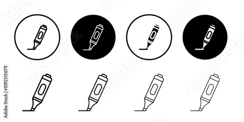 Highlighter icon linear logo isolated