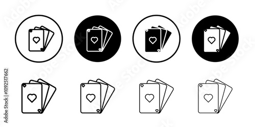 Playing cards icon linear logo isolated