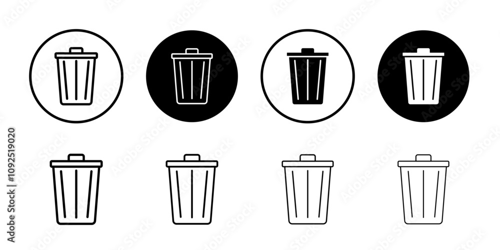 Trash Bin icon linear logo isolated Trash Bin icon linear logo isolated