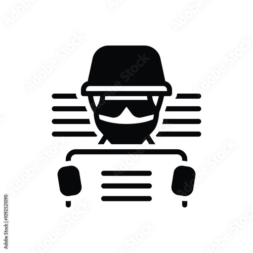 Black solid icon for crime