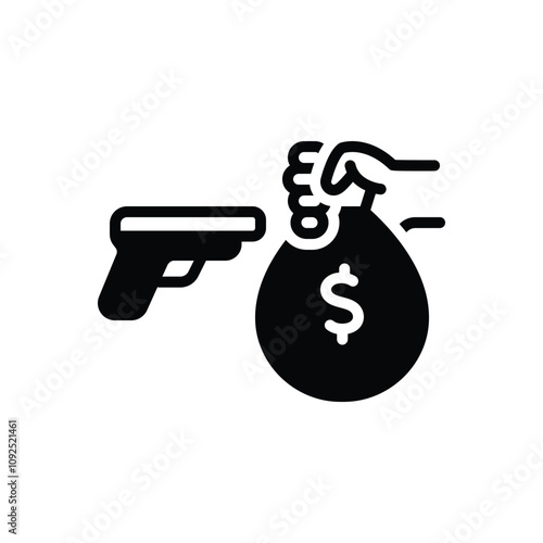 Black solid icon for extortion