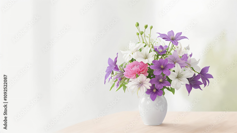 Obraz premium vase of flowers on a table