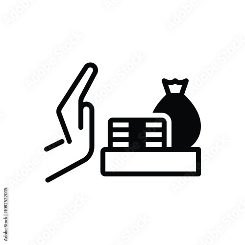 Black solid icon for refuse