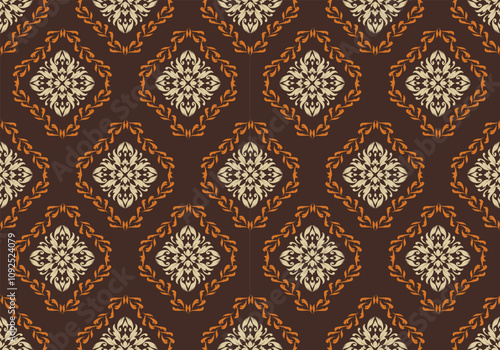 damask flora seamless pattern design for fabric curtain wallpaper mattresses carpet floor bed sheet bolster pillow blanket ceramic tile background wrapping ornament