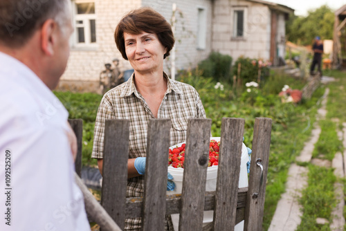 Getting to know the neighbors at the country houses in village photo