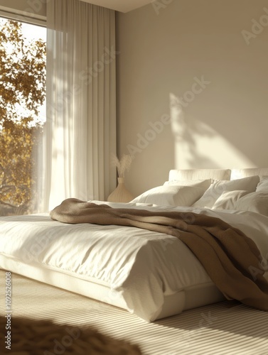 Serene Autumn Bedroom With ...