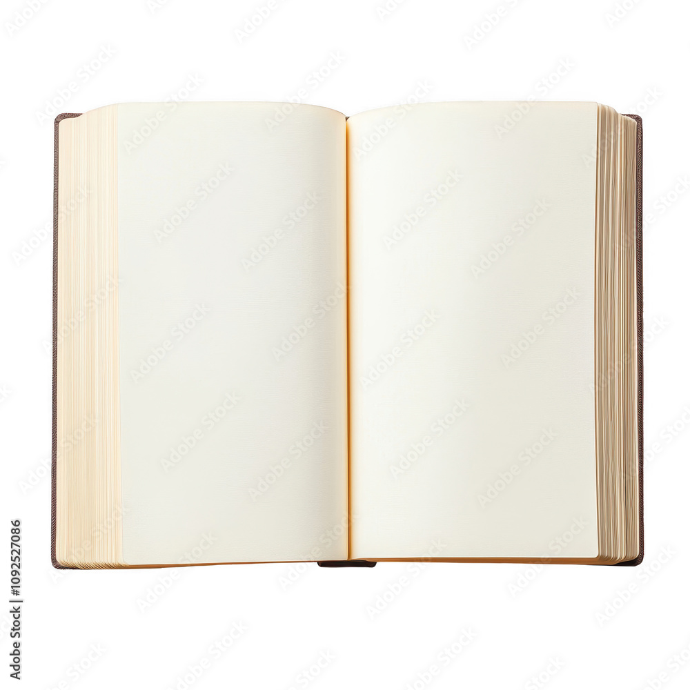 Blank open book isolated on transparent background, top view Blank open book isolated on transparent background, top view