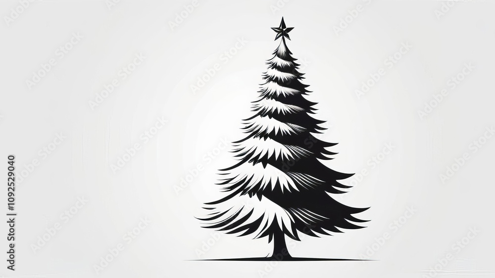 Fototapeta premium christmas tree on black background