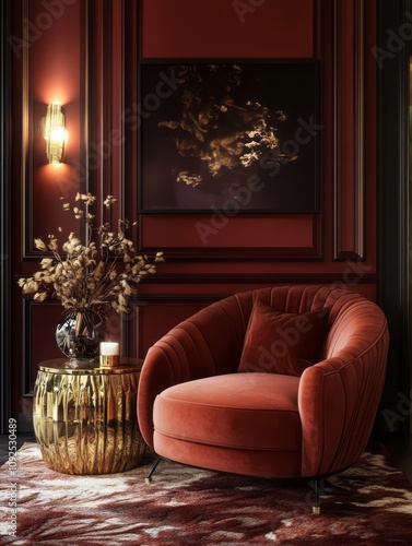 Luxurious Red Velvet Chair ...