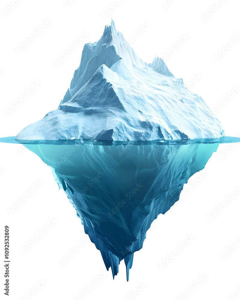 Obraz premium Massive iceberg isolated on white background