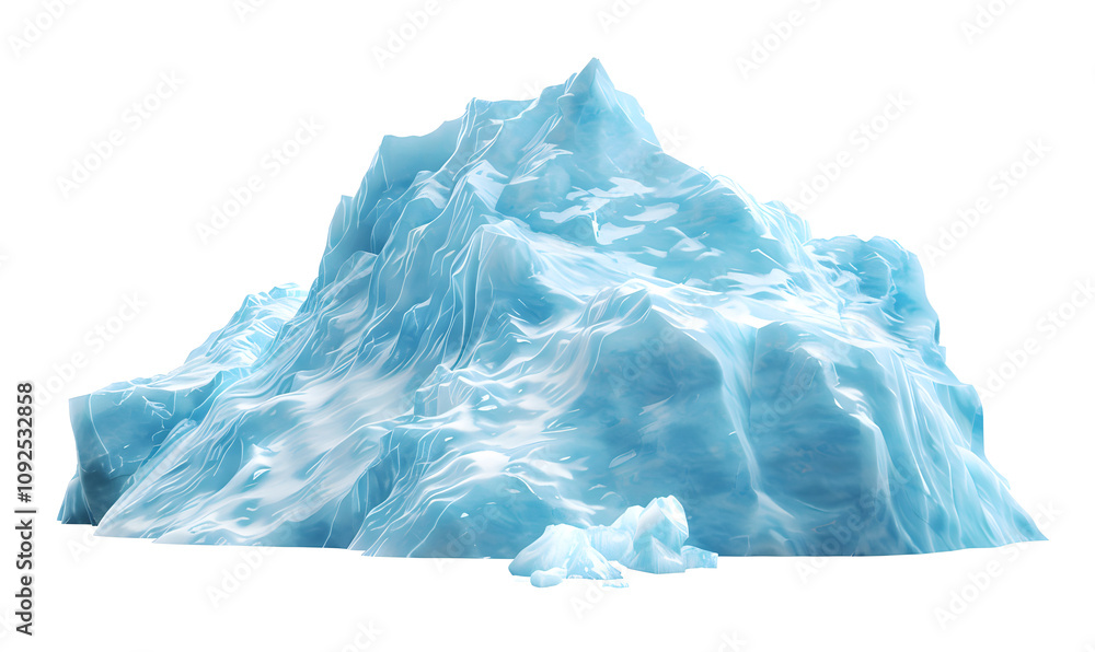 Obraz premium Massive iceberg isolated on white background