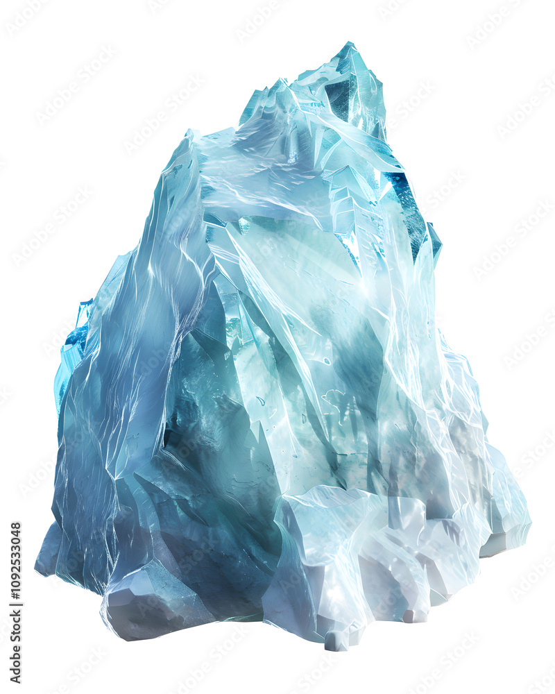Fototapeta premium Massive iceberg isolated on white background