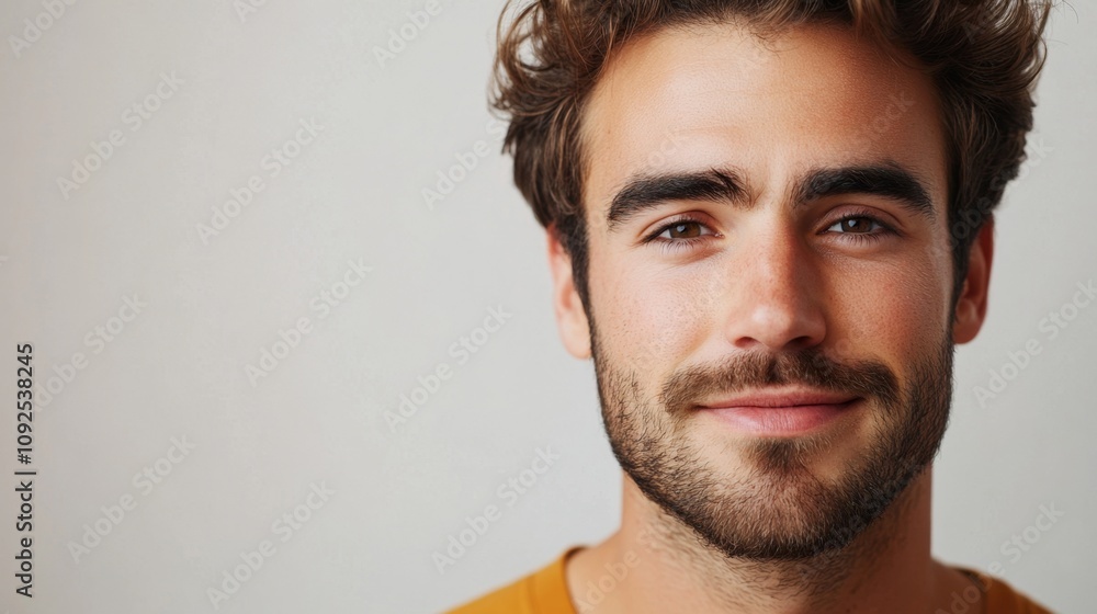 Naklejka premium Close-up Portrait of a Handsome Man