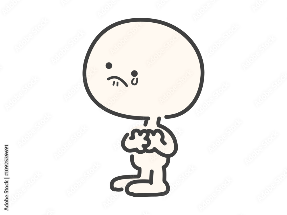 心が傷ついたシンプルでかわいい人物のベクターイラスト素材 心が傷ついたシンプルでかわいい人物のベクターイラスト素材