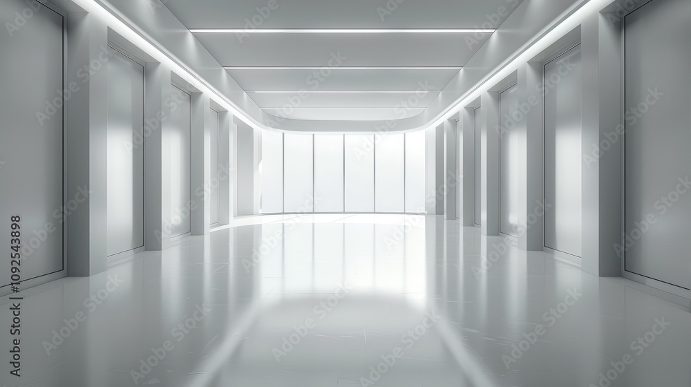 Fototapeta premium Light grey space, empty room.