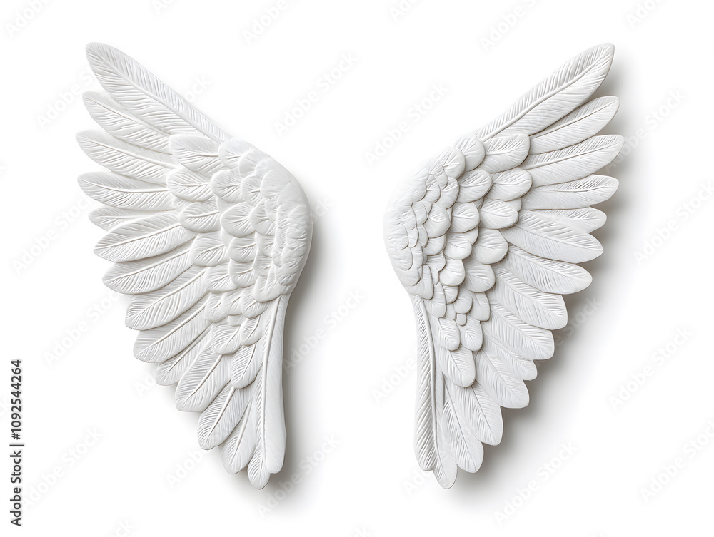 Obraz premium 3d White Angel wings isolated on white background