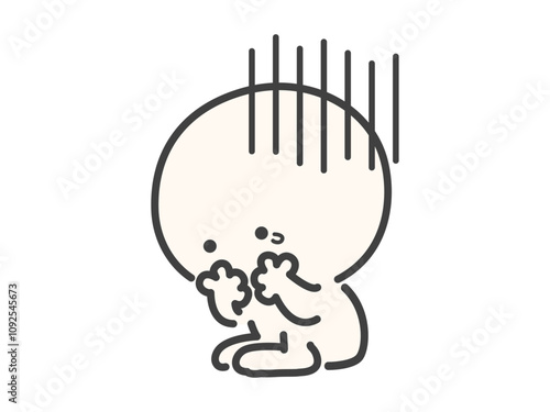 孤独で寂しいシンプルでかわいい人物のベクターイラスト素材