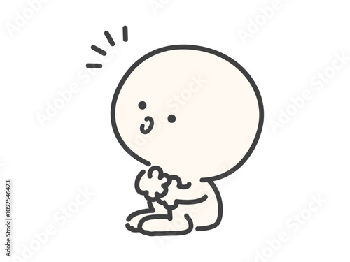 何かに気づいたシンプルでかわいい人物のベクターイラスト素材