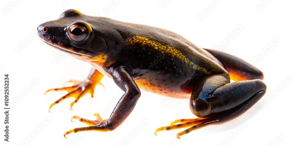 Obraz premium Stunning Silhouette of African Clawed Frog on White Background - Captivating Amphibian Isolation for Nature and Wildlife Photography