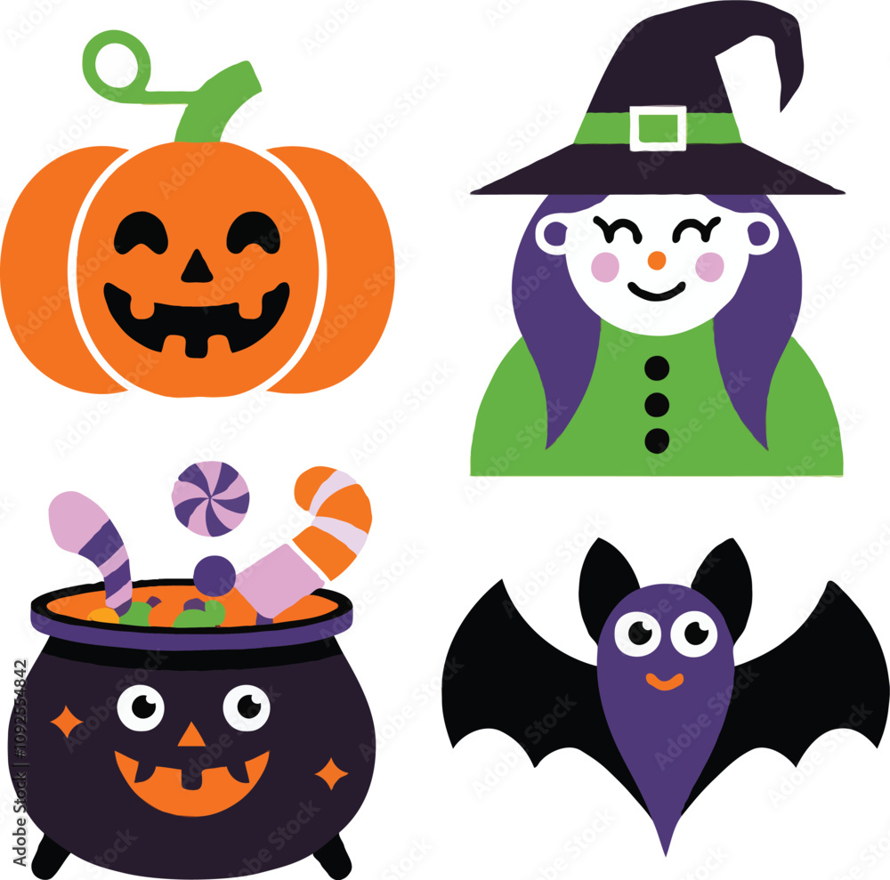 Halloween icon set collections with white background Halloween icon set collections with white background