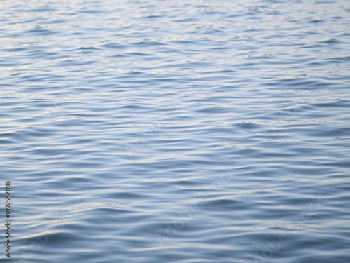 Soft ripples on a calm lake surface, outdoor scenery, calm waters