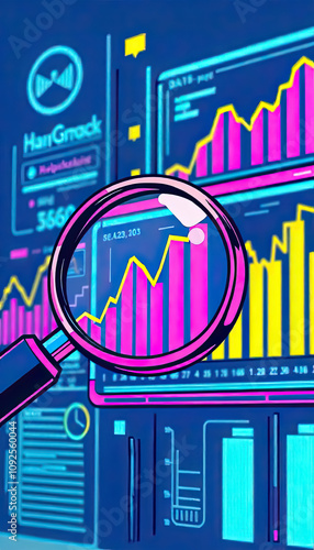Data analysis event in business sector digital environment infographic viewpoint insights and trends visualization