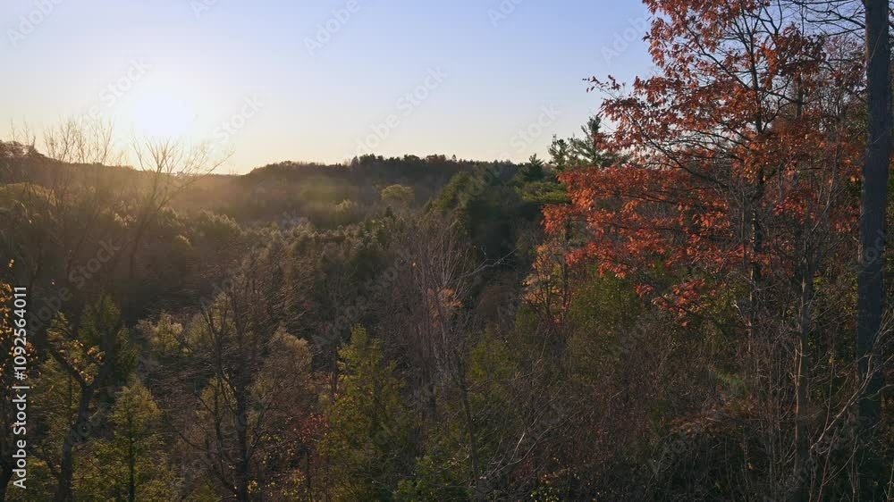 Sunrise in a river valley in autumn. Sunrise in a river valley in autumn.
