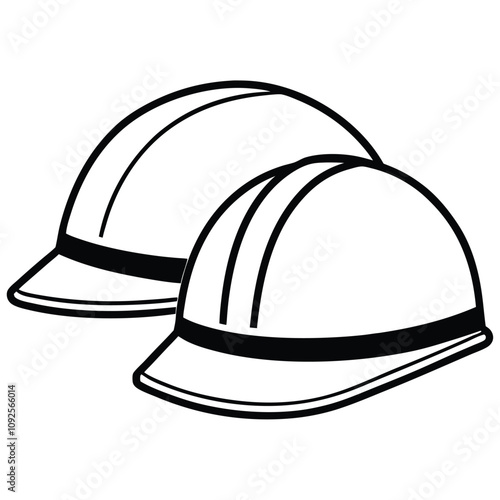 Hard hats vector illustration Isolated white background.