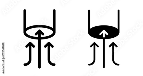 Suction Icon set in black filled and line.