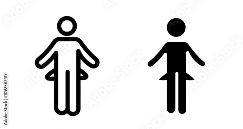 No money Icon set in black filled and line.