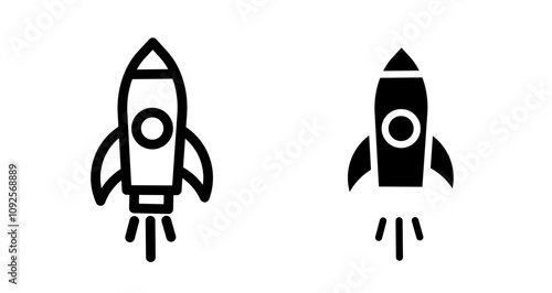 Startup Icon set in black filled and line.