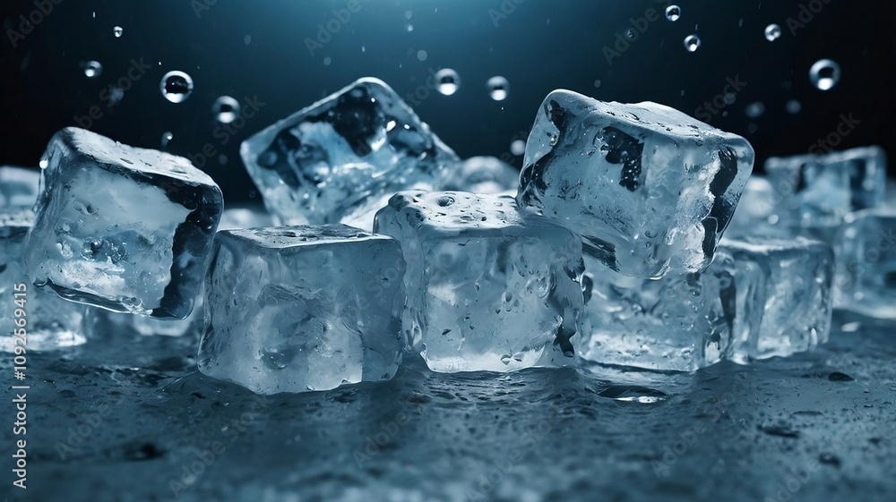 Obraz premium ice cube background with water splash. generative ai