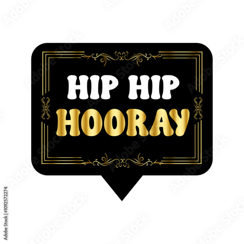 hip hip hooray Birthday Theme sticker design ai