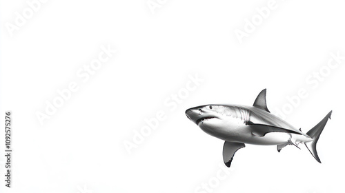 Wallpaper Mural shark isolate on white background  Torontodigital.ca