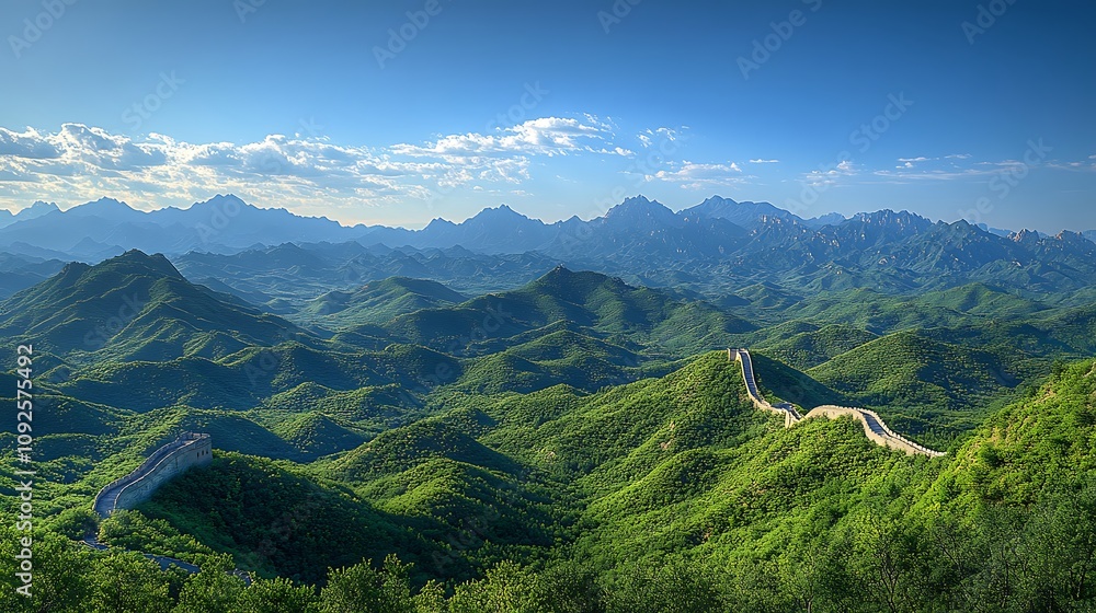 Fototapeta premium Exploring the majestic great wall china scenic view nature