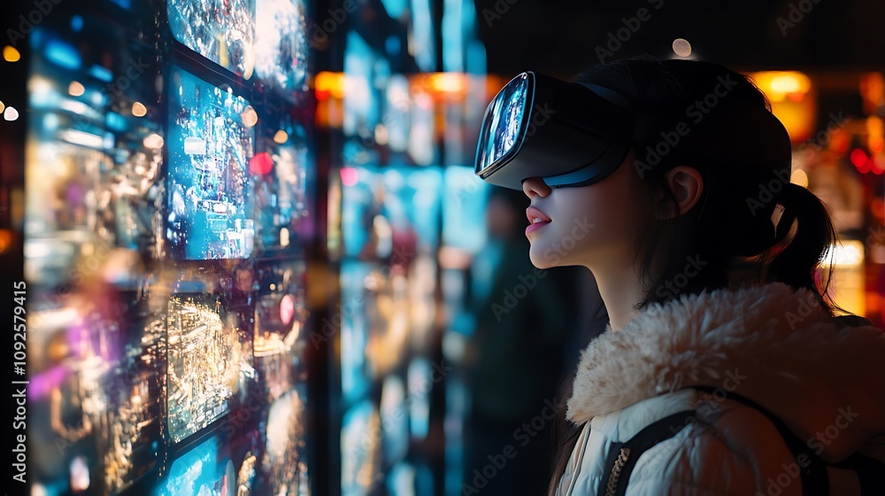 Exploring virtual reality experiences city center digital art nighttime immersive technology Exploring virtual reality experiences city center digital art nighttime immersive technology