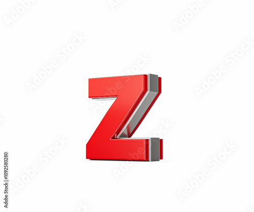 Free Download Vibrant Red Small Letter z Gleams With Its Sleek Metallic Design With Sharp Edges 3D Illustration - GFXLoad