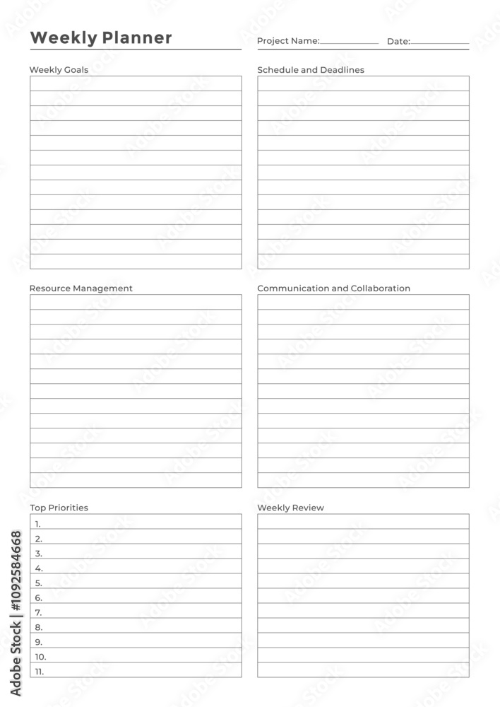 Versatile Generic Planning Pages and Planner Sheets Design Template for daily, weekly, and monthly organization for organizing daily routines and personal goals Versatile Generic Planning Pages and Planner Sheets Design Template for daily, weekly, and monthly organization for organizing daily routines and personal goals