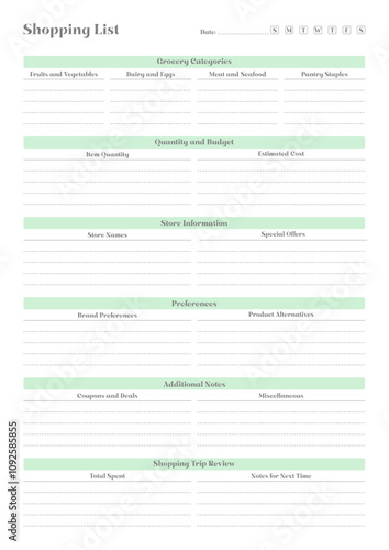 Comprehensive Meal Planning Sheets for Weekly, Monthly, and Daily Meal Prep, Grocery List Organization, Nutritional Tracking, and Healthy Eating Goals, Easy Printable Templates