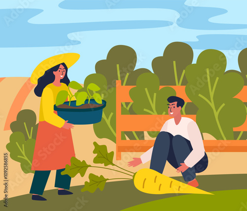 Gardening Together: Planting and Harvesting
