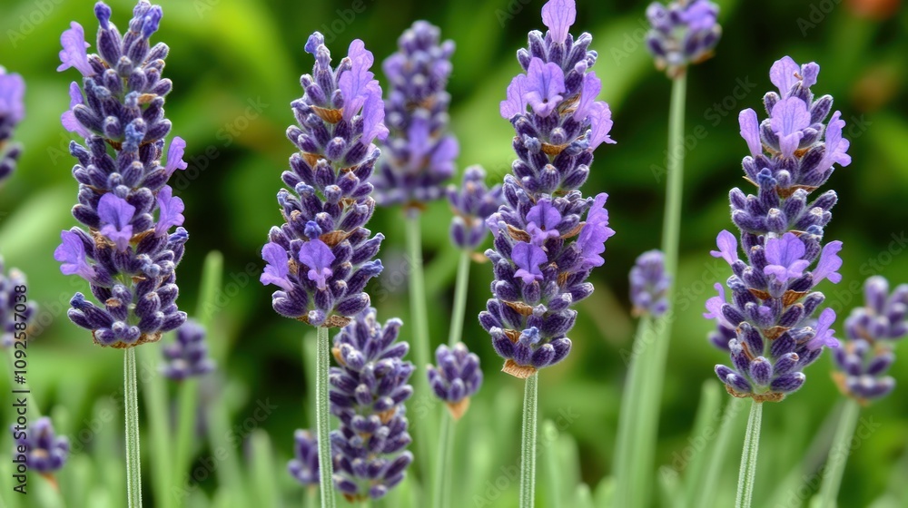 A close-up of vibrant lavender flowers in full bloom, showcasing their beauty and color. A close-up of vibrant lavender flowers in full bloom, showcasing their beauty and color.