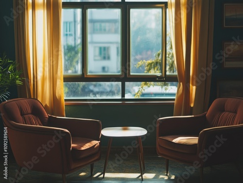 Serene Living Room Sunlight photo